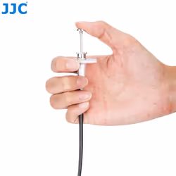 JJC 40cm/15.7" Silver Mechanical Shutter Release Cable with Bulb-Lock for Fujifilm Sony Leica Olympus Panasonic & other Cameras with Screw Hole