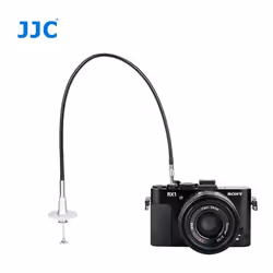 JJC 40cm/15.7" Silver Mechanical Shutter Release Cable with Bulb-Lock for Fujifilm Sony Leica Olympus Panasonic & other Cameras with Screw Hole