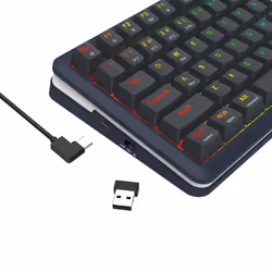 REDRAGON K708-RGB-PRO FLEKACT, Wired & Wireless, USB + RF Wireless + Bluetooth, Mechanical, Black