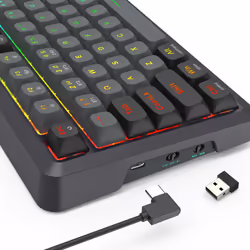 REDRAGON K688GB-RGB-PRO Bragi keyboard USB + RF Wireless + Bluetooth Black