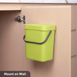 EKO Puro Wall-Mounted Trash Can with Lid  1.32 Gal / 5L Hanging Trash Can  Small Kitchen Compost Bin for Counter Top  Mini Food Waste Bin (G