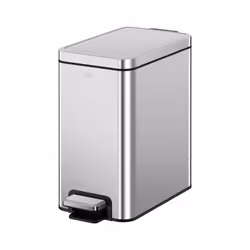 EKO Small Bathroom Trash Can with Lid Soft Close  Step Pedal  6 Liter / 1.6 Gallon Stainless Steel Garbage Can with Removable ...