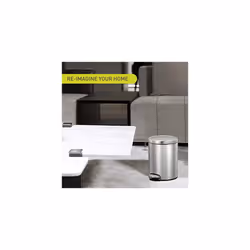 Eva Pedal Bathroom Bin with Soft Close Lid - Perfect for Bathroom, Bedroom & Home, Stainless Steel (5 Litres)