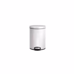 - Eva Pedal Bathroom Bin - Rubbish Bin with Soft Close Lid - Perfect for Bathroom, Bedroom & Home, White, 5 Litre
