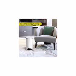 - Eva Pedal Bathroom Bin - Rubbish Bin with Soft Close Lid - Perfect for Bathroom, Bedroom & Home, White, 5 Litre