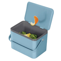 Food Waste Compost Bin, Kitchen Countertop Food Waste Caddy, Titanium Blue, 4 Litre