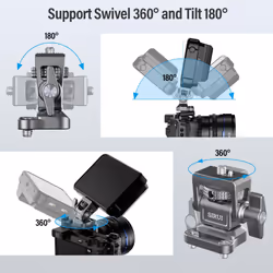 SIRUI Field Monitor Bracket with Dual 1/4"" Screws Mount  Swivel 360 and Tilt 180 Adjustable Camera Monitor Holder for 5"" and 7"" Monitor