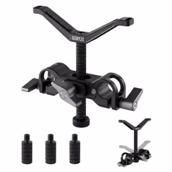 SIRUI Camera Lens Support  Universal 15mm Rail Telephoto Long Lens Support Bracket with Vertical and Horizontal Adjustment  3 ...
