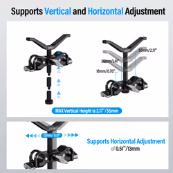 SIRUI Camera Lens Support  Universal 15mm Rail Telephoto Long Lens Support Bracket with Vertical and Horizontal Adjustment  3 Extension Rods
