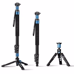 Aluminum Monopod with Feet, 75.8" Professional Monopod for Cameras, Compact Travel Monopod with Quick Release Plate, Max Load ...