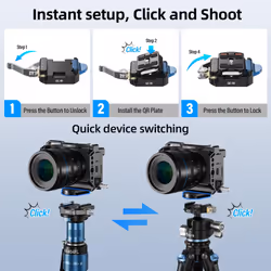 Aluminum Monopod with Feet, 75.8" Professional Monopod for Cameras, Compact Travel Monopod with Quick Release Plate, Max Load 33lbs, Compatible with