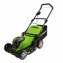 Greenworks Lawn Mower 2x24V(48V) Cordless Lawnmower with Mulcher + 50L Grass Bag. Fast Grass Cutter up to 440m². 41cm Cuttin ...