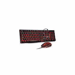 Rii Gaming Keyboard and Mouse Set,LED Wired Keyboard Mouse with 3 Pure Colors Backlit (Red/Purple/Blue),Light Up Keyboard and ...