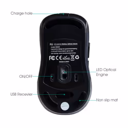 RM200 7 Color LED Wireless Mouse Mice 1600 DPI Rechargeable