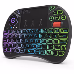 Mini Wireless Multi-media Keyboard Touch Pad Mouse Combo With Scroll Button Handheld Remote LED Backlit Rechargeable For PC L ...