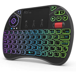 Mini Wireless Multi-media Keyboard Touch Pad Mouse Combo With Scroll Button Handheld Remote LED Backlit Rechargeable For PC Laptop Smart TV Raspberry