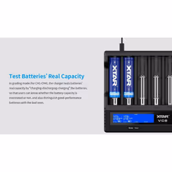 XTAR VC8 QC 3.0 LCD 8 Bay Li-ion, Ni-MH USB Battery Charger