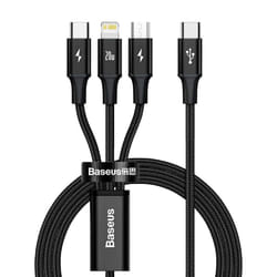 Baseus Rapid 3-in-1 USB cable 1.5 m USB A USB C/Micro USB A/Lightning Black