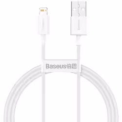 Baseus CALYS-A02, White, USB A, Lightning, 1 m, Male, Male