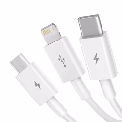 Baseus Superior USB cable USB 2.0 1.5 m USB A USB C/Micro USB A/Lightning White