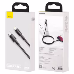 Baseus CATLGD-01, 1 m, Lightning, USB C, Male, Male, Black