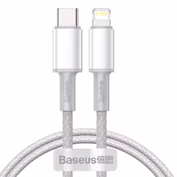 Baseus CATLGD-02, 1 m, Lightning, USB C, Male, Male, White