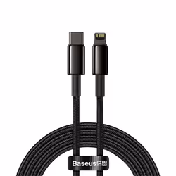 Baseus Tungsten Gold, 2 m, Lightning, USB C, Male, Male, Black