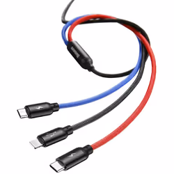 Baseus CAMLT-ASY01 USB cable 0.3 m USB A USB C/Micro USB A/Lightning Black