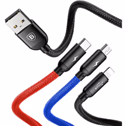 Baseus CAMLT-ASY01 USB cable 0.3 m USB A USB C/Micro USB A/Lightning Black - Additional view 5