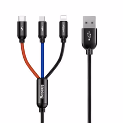 Colorfone CAMLT-BSY01, 1.2 m, USB A, 3 x USB C, Black, Red, Blue