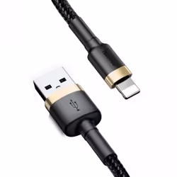 Baseus CALKLF-CV1, 2 m, USB A, Lightning, Male, Male, Black, Gold