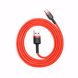 Baseus 6953156278219, Red, USB A, USB C, 1 m, Male, Male