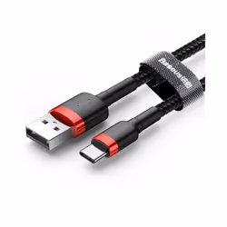 Baseus Cafule USB C Fast Charger Cable 3A Charging - Black+Red, 0.5m