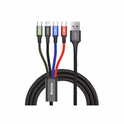 Baseus CA1T4-B01, Black, USB A, Lightning + micro-USB B + USB C, 1.2 m, Male, Male