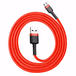 Baseus 6953156280328, Black, Red, USB A, Micro-USB B, 1 m, Male, Male