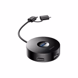 Baseus CAHUB-G01, USB 3.2 Gen 1 (3.1 Gen 1) Type-C, USB 2.0, USB 3.2 Gen 1 (3.1 Gen 1) Type-C, 480 Mbit/s, Black, Acrylonitri ...