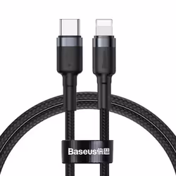 Baseus Cafule, 1 m, Lightning, USB C, Male, Male, Black, Grey