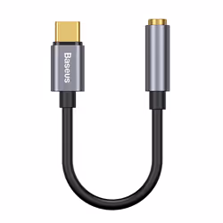 Baseus L54, Black, Grey, USB C, 3.5mm, Male, Female, Straight