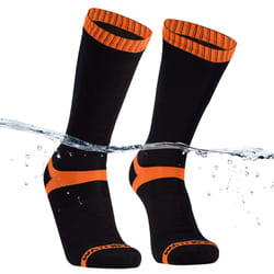 DexShell Waterproof Socks Hiking Trekking Merino Terry Loop Inner Extreme Cold Weather For Men and Women Hytherm Pro  Tangelo Red Stripe  Mi