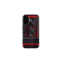 Audi IML Sport Hardcase with MagSafe for iPhone 16 6.1" Black/Red - AUS-IMLMIP16-RSQ/D2-BK