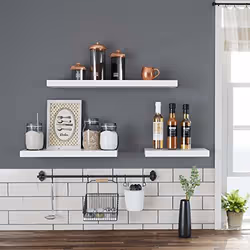 Songmics LWS26WT shelve Floating shelf Wall mounted Iron, MDF White