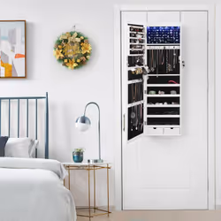 Songmics Hanging White Jewellery Cabinet - Additional view 3