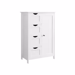 Vasagle LHC41W, 1 door(s), 2 shelves, White, Medium Density Fiberboard (MDF), White, Medium Density Fibreboard (MDF)