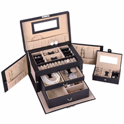 Songmics JBC121B jewellery box/pouch/organizer Fibreboard, Leatherette, Velvet - Additional view 5