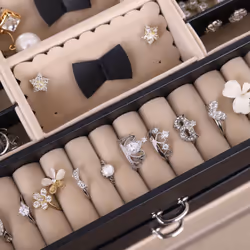 Songmics JBC121B jewellery box/pouch/organizer Fibreboard, Leatherette, Velvet - Additional view 6