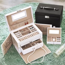 Songmics JBC121W jewellery box/pouch/organizer MDF, Polyurethane, Velvet - Additional view 4