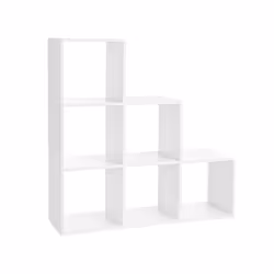 Vasagle LBC63WT, Shelving unit, Floorstanding, By-the-wall cabinet, 6 shelves, White, Matt