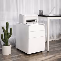 Songmics OFC60WT office drawer unit White Steel