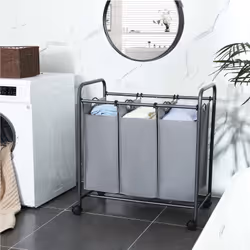 Songmics LSF003GS laundry basket 132 L Rectangular Nylon, Polyester, Steel Grey