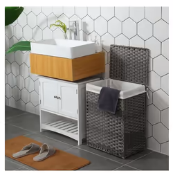 Songmics Gray Handwoven Laundry Basket